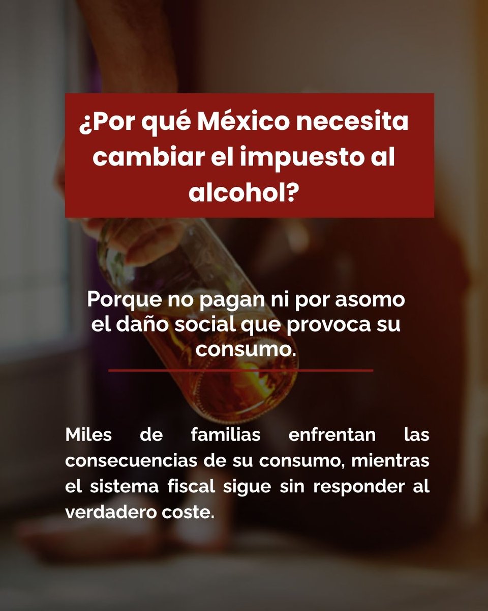 elpoderdelc's tweet photo. 🚨🍻El alcohol en México no paga el daño que provoca.
Cobrar impuestos por precio y no por nivel de alcohol permite que sea más barato que la canasta básica, dejando una deuda social de 552 mil mdp.
📢Desde #RASA urgimos una Política Fiscal sobre Alcohol basada en evidencia científica. Conócela en 👇
https://t.co/zK90biAS6e