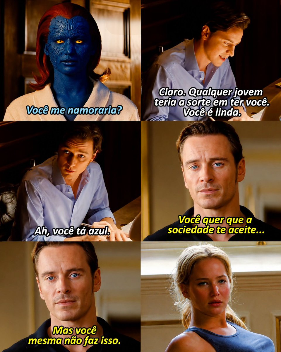 jlinzombie's tweet photo. Tem um motivo pra Mística ter escolhido o Magneto em vez do Xavier. E não é porque ela era a vilã.

 🎥 X-Men: Primeira Classe (2011) https://t.co/S78L695iT5