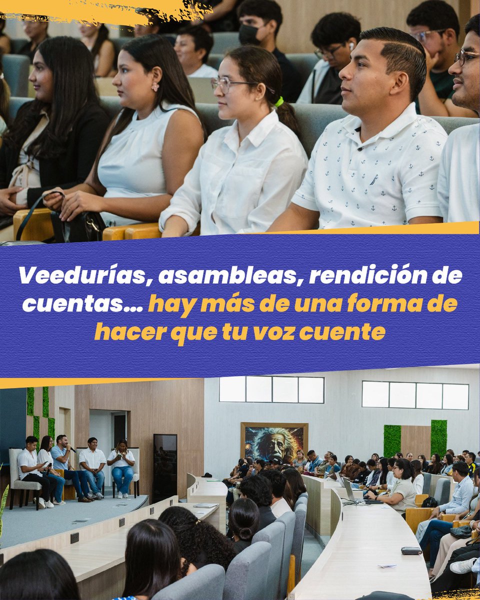 CpccsEc's tweet photo. 🗣️ #MiVozParticipa llegó a Santa Elena para abrir un espacio de diálogo con los jóvenes de la @UPSE_ec.

Escuchar sus ideas, conocer sus propuestas y generar espacios donde las nuevas generaciones puedan aportar a la construcción de una gestión pública más cercana es parte del compromiso del #CPCCS.