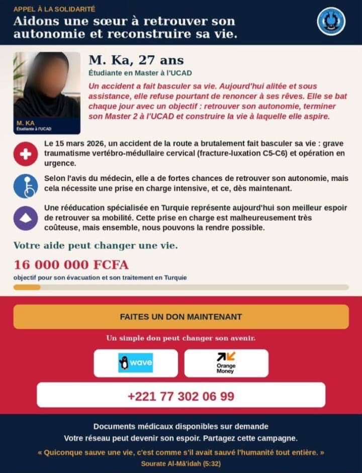KaIbra911's tweet photo. C’est une sœur Elle a besoin de notre aide chers Xers.🙏🏽
@m_faye7 @Elh_Mrr @fatima_lafleur @faynaraa https://t.co/ASRai1OkuJ