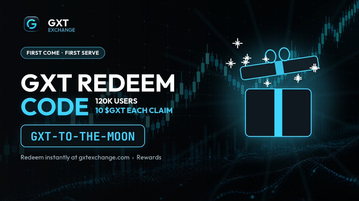 GXTExchange's tweet photo. 🎁 GXT Redeem Code is LIVE!

First 120,000 users claim 10 $GXT each - code: GXT-TO-THE-MOON

Hurry, limited pool. Redeem now 👇 https://t.co/QLsYs5s7xu

#GXTExchange #GXT #Airdrop #CryptoRewards #RedeemCode #FreeCrypto #Web3 #BSC #TokenGiveaway #CryptoAirdrop https://t.co/6KcYBydptn