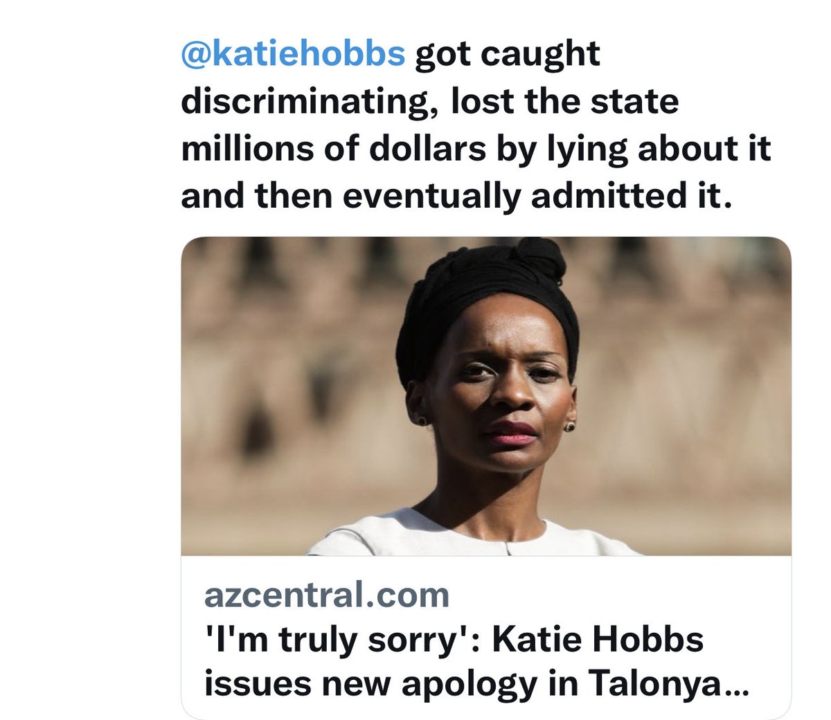 HenriettaGreat's tweet photo. @katiehobbs Andy Biggs has never been sued for racism, lost and had to pay hundreds of thousands of dollars in fines. THAT HAPPENED TO YOU! https://t.co/cPmMyNk51V