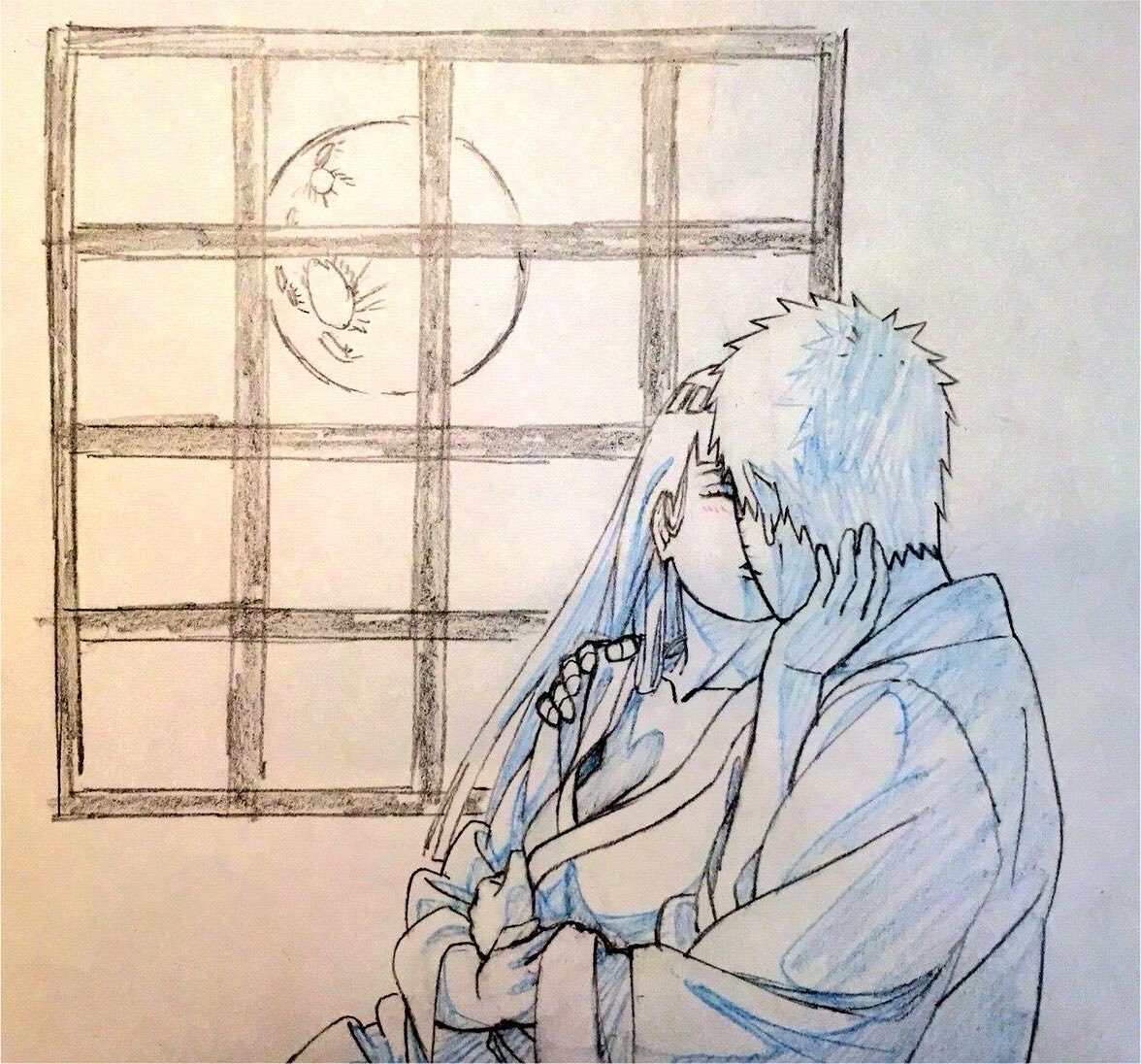 Hyugaryen's tweet photo. Naruto and Hinata kissing in front of the moon is so beautiful knowing it’s where they had their first kiss. https://t.co/gguZpkDTOx