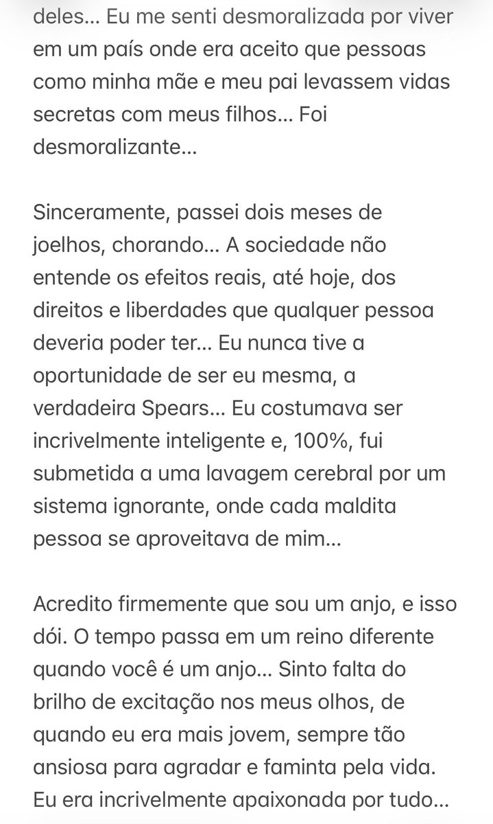BSpears_BR's tweet photo. Britney Spears compartilhou hoje um longo texto sobre sua vida, sua família, sua carreira e sua fé. Vamos postar a carta completa traduzida para que todos possam acompanhar o que ela escreveu. Segue no próximo tuíte. https://t.co/rmIa055gys