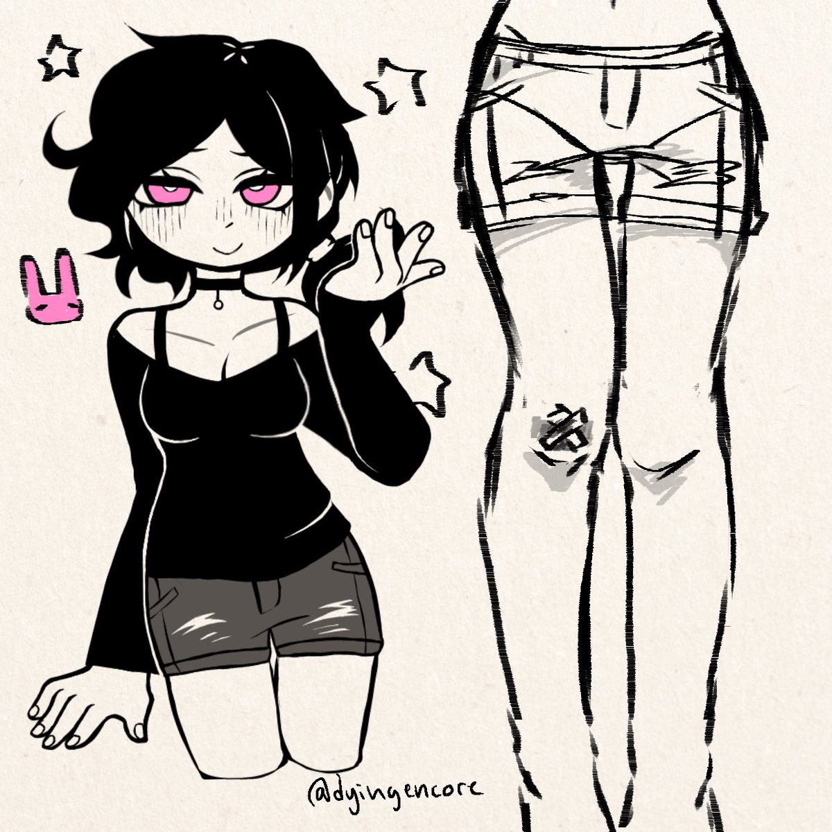 dyingencore's tweet photo. my anatomy kinda sucks but I don’t even care I love drawing Ashley ☺️ https://t.co/RDxZwQTusK