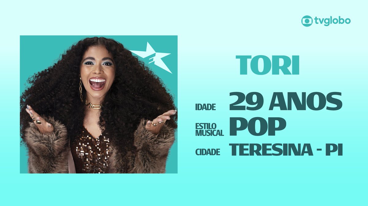 tvglobo's tweet photo. 🌟 Tori tem 29 anos, é de Teresina/PI e representa o Pop feminino na nova temporada do #EstrelasDaCasa!

dia 25 de agosto, o Estrelas da Casa vem aí! https://t.co/7mrUwzfJV7
