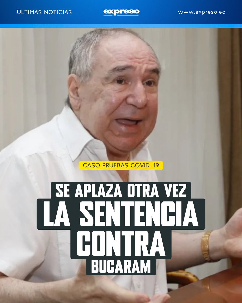 AlmaMiaEcu's tweet photo. Hoy viernes 7 de septiembre del 2026, se vuelve a aplazar la sentencia contra Abdalá y Dalo Bucaram por el Caso Pruebas Covid.

Contra Aquiles Alvarez, la @FiscaliaEcuador lo hizo a modo relámpago, pero con los amigos de Noboa no pasa igual y hay peligro que prescriba. https://t.co/NbWduBfJWw