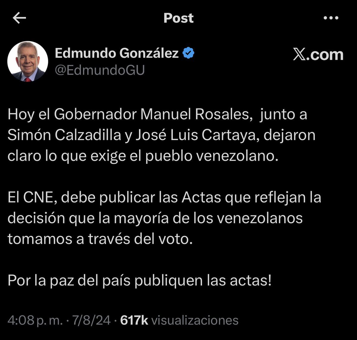 partidoUNT's tweet photo. Un día como hoy, hace dos años, los representantes de los tres partidos políticos cuyas tarjetas respaldamos la candidatura de @EdmundoGU acudimos al Tribunal Supremo de Justicia. La jornada del 28 de julio de 2024 marcó un hito de participación y soberanía popular, y ante el TSJ exigimos lo que el país clamaba: el respeto a la voluntad ciudadana y la publicación de las actas.

Hoy, nuestro compromiso permanece intacto. Venezuela exige una gran alianza democrática que unifique a las fuerzas políticas, sociales, gremiales, empresariales, sindicales, académicas y ciudadanas en un solo frente por la restitución del orden constitucional y la reconstrucción nacional. #7Ago