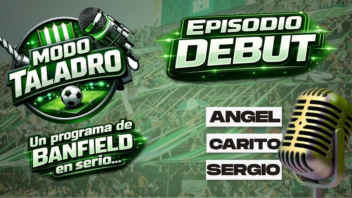 ModoTaladro's tweet photo. Episodio debut! Suscribirte al canal y mira el primer programa 

https://t.co/9lCFaYg9aK 

#Banfield https://t.co/bRLTKT5LIW