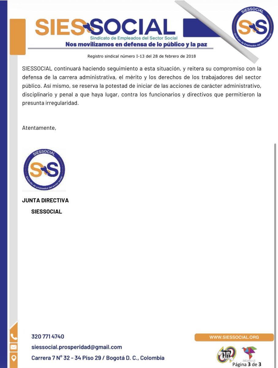 siessocial's tweet photo. ¿Dónde quedó el mérito?

Se realizaron nombramientos en provisionalidad sin agotar el proceso de encargo.

Las y los servidores de carrera que cumplimos los requisitos tenemos derecho preferencial a ser considerados.

El mérito es un derecho, no una opción. https://t.co/tR6HEHeZqw