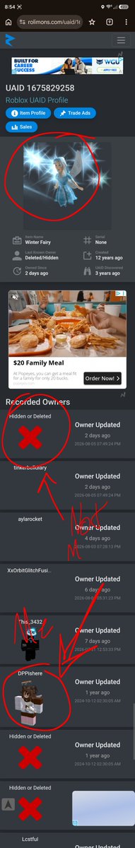 DPPhere's tweet photo. This is unprofessional @Roblox how can you tell me for a week that you were gonna restore my item that was unauthorized traded then go back and say you wont, Ive given you the items ID, the trade history, where it currently was, and instead of reinstating it- https://t.co/us9xHlDkf8