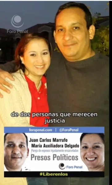 tiafatimasaleh's tweet photo. Juan Carlos Marrufo, italo-venezolano, ingeniero eléctrico y María Auxiliadora Delgado, hispano-venezolana, licenciada en turismo esposos y presos políticos, fueron detenidos por primera vez el 19/03/2019 en su vivienda en Valencia, Estado Carabobo, por funcionarios de la DGCIM.

Se presume el arresto se produjo porque buscaban al hermano de María Auxiliadora, que se encontraba fuera Venezuela, y al no poder detenerlo, los apresaron a ellos.

En esa primera detención fueron acusados de terrorismo y asociación para delinquir, permaneciendo incomunicados en la sede de la DGCIM en Boleíta, Caracas.

El 6 de mayo de 2019, un tribunal ordenó su libertad con medidas cautelares, pero la DGCIM no cumplió de inmediato la orden.

El 2 de octubre de 2019, cuando finalmente se disponían a regresar a su hogar tras la excarcelación, fueron interceptados nuevamente por FAES y detenidos otra vez. Esta vez el tribunal revocó su libertad y los imputó por terrorismo, asociación para delinquir, traición a la patria, homicidio frustrado, homicidio con alevosía por su supuesta participación en el ataque con drones en la avenida Bolívar de Caracas.

El 16 de febrero de 2021 se ratificó la privativa de libertad y su pasó a juicio.

Finalmente, el 9 de diciembre de 2022, fueron injustamente condenados a 30 años de prisión.

Durante su detención, Juan Carlos Marrufo ha enfrentado diabetes, mientras que María Auxiliadora Delgado padece hipertensión, con episodios de descompensación que ponen en riesgo su salud.

Actualmente forman parte de los ciudadanos europeos presos políticos en Venezuela.

#LiberenAMarrufo #LiberenAMaríaAuxiliadora

 @usembassyve
@SecRubio
@SenRickScott
@vrk_rick
@MarioDB
@RepMariaSalazar
@RepCarlos
@M_S_Billingslea
@SecWar
@jmhumire