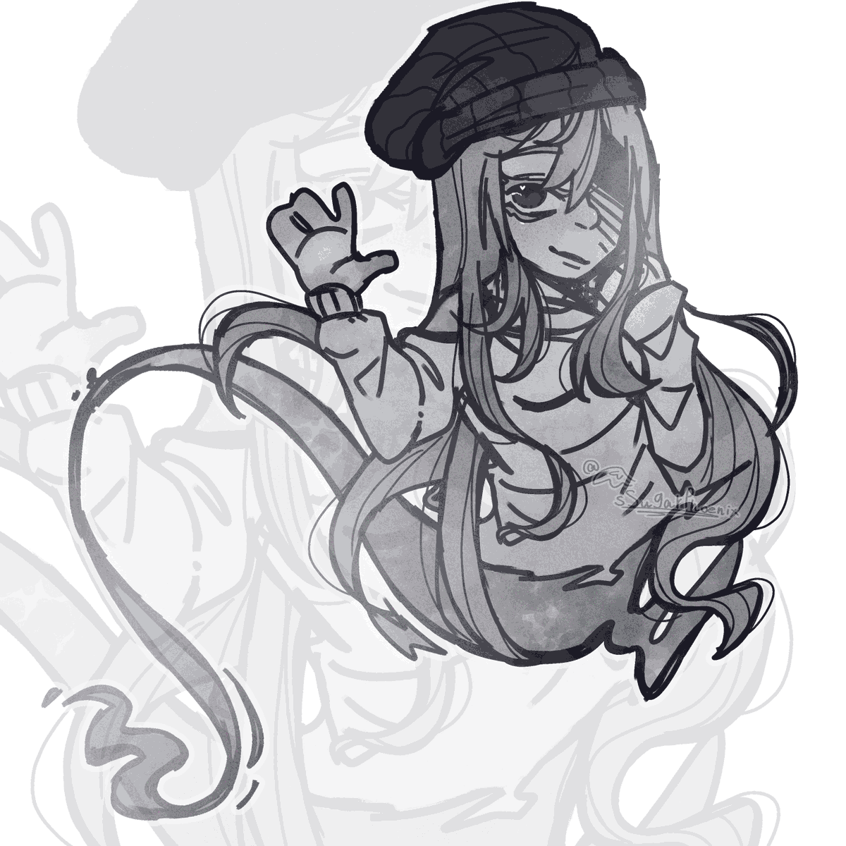 sSugarPhoenix's tweet photo. attack for mars_barz2 on tiktok super cool oc! i love ghost characters :)
#digitalart #fyp #fanart #artfight #AFattacks https://t.co/7f2W7SmeKP