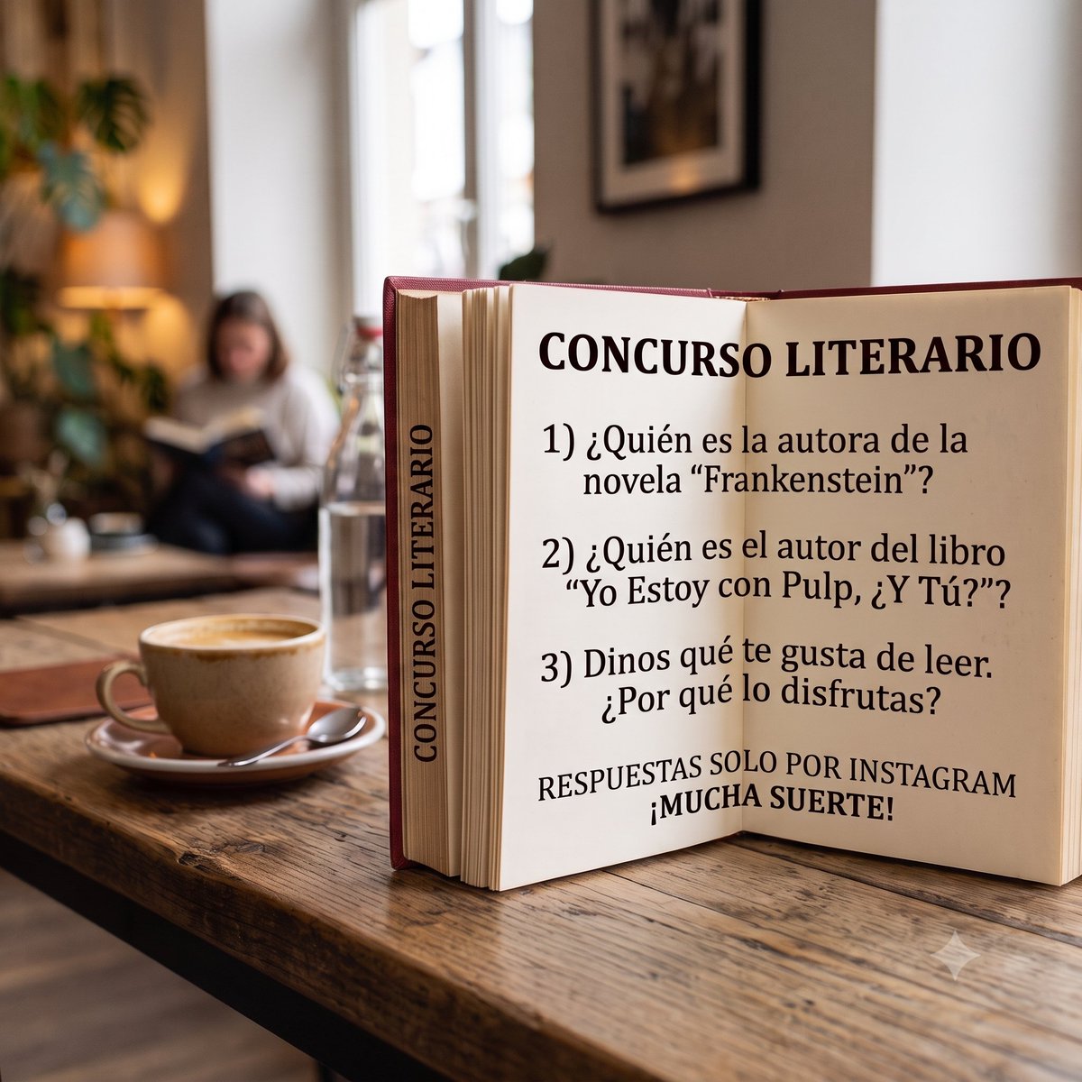 TresPaginas's tweet photo. Ya están en Instatram las preguntas para nuestro concurso. El primero en contestarlas se llevará tres libros sorpresa.
¡Recuerden  hay que responderlas por el Instagram en @TresPaginas!
Mucha suerte https://t.co/mc2rWhiftb
