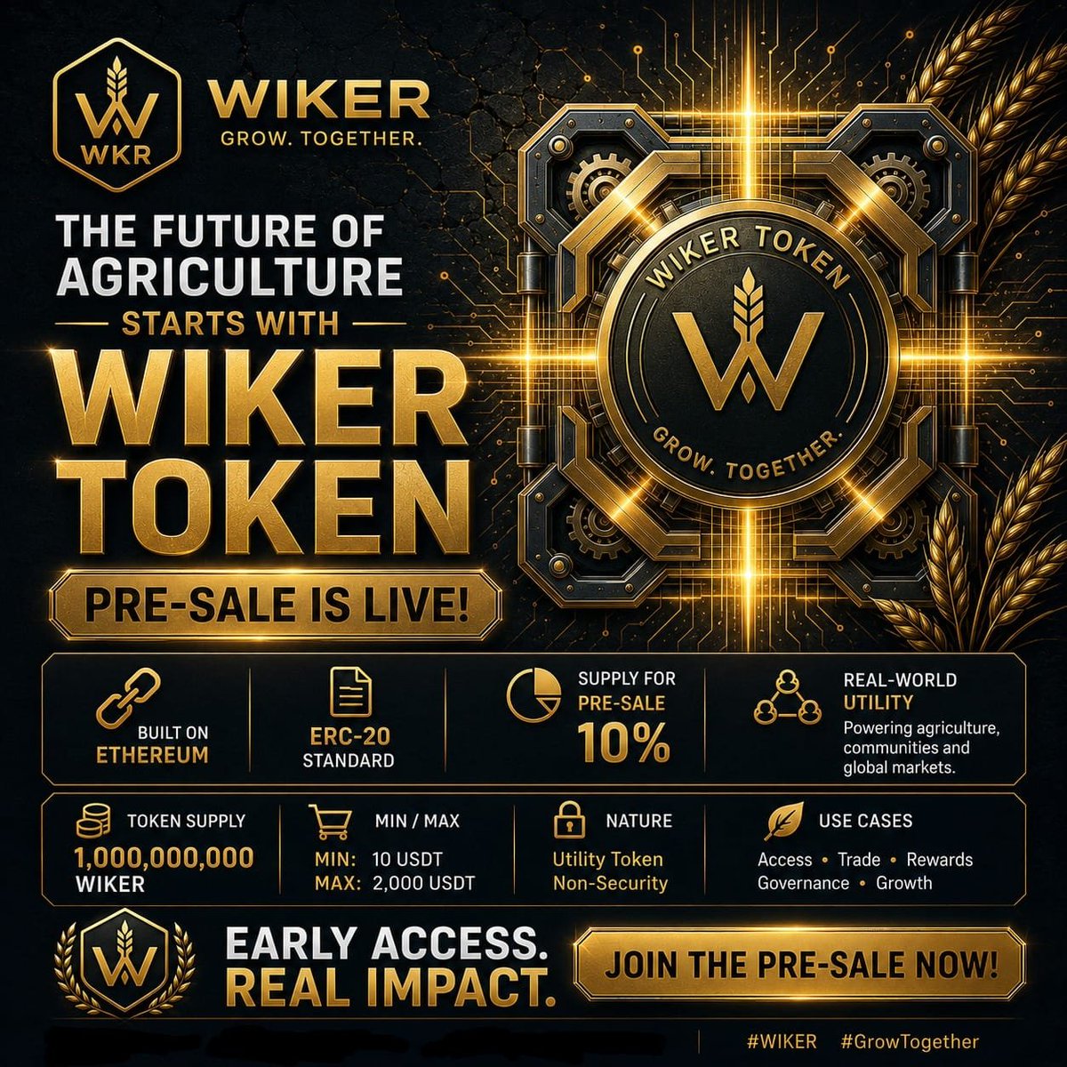 asti_gio's tweet photo. ⏳ This Sunday, it begins.

The WIKER Token Pre-Sale goes live.

Don't miss your chance to join early and become part of the future of agriculture powered by blockchain.

🌾 Early Access. Real Impact.
https://t.co/OGDhxS2TJ2

#WIKER #TokenSale #ETH #RWA https://t.co/ebgoW9nBEi