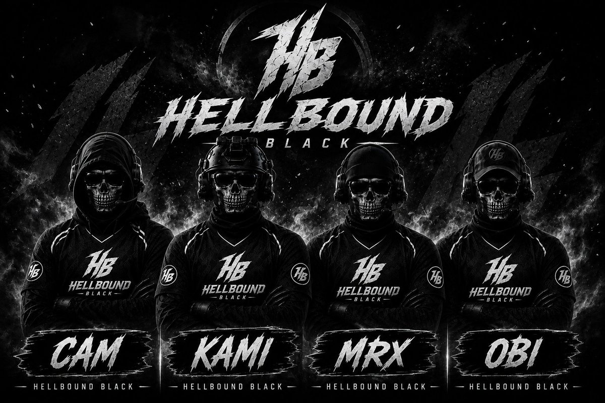 hellboundesport's tweet photo. WE WANNA ANNOUNCE THAT HELLBOUND BLACK WILL BE ENTERING THE $900 FJ CONSOLE ONLY LEAGUE #CDL #BO7 #CODLEAGUE #FJLEAGUE @TEAMBLACK GOOD LUCK TO THESE GUYS 🗣️ https://t.co/iwJ7l4Ms1J