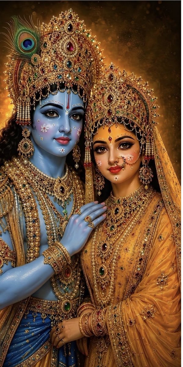 manjuchikaras's tweet photo. जिसकी बाँसुरी की धुन पर पूरी सृष्टि झूम उठे, ऐसे बांके बिहारी और राधा रानी की कृपा से आपका आज का दिन प्रेम, आनंद और सकारात्मकता से भर जाए। 🦚✨ राधे-राधे! शुभ प्रभात! 🌸🙏 https://t.co/h9s1hjq0yp