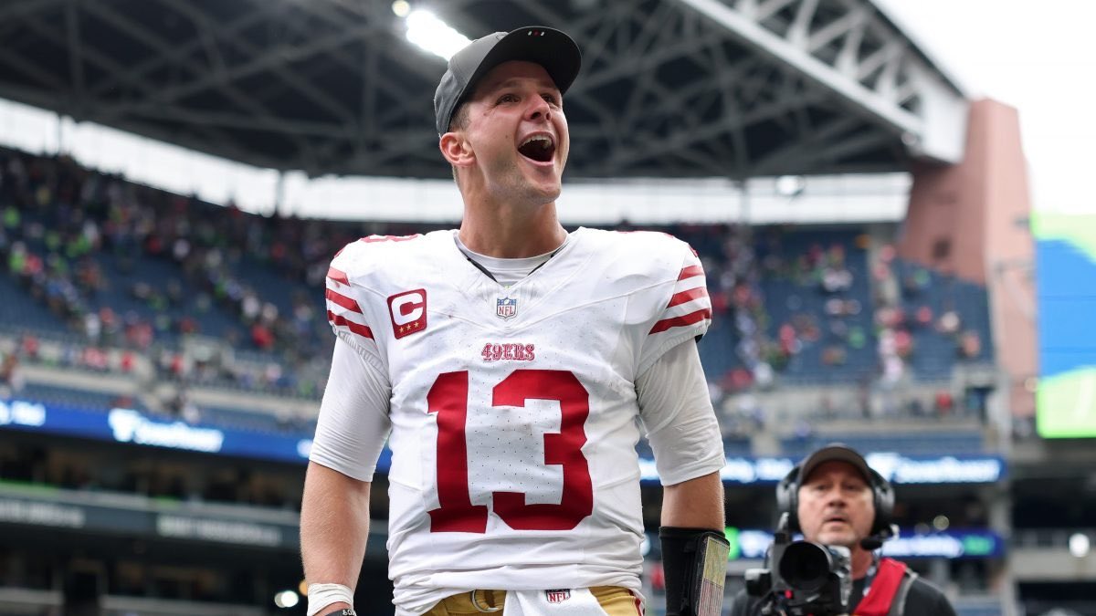 nflrums's tweet photo. 🚨🚨 San Francisco 49ers QB Brock Purdy has credited his Christian faith and the fellowship of several Niner teammates with helping him handle the pressures of playing quarterback in the NFL.
Purdy specifically named Christian McCaffrey, Charlie Woerner, Oren Burks and team pastor Earl Smith as people who helped him spiritually after he entered the league:
"To have guys that believe in the Lord and can help you and pour into you with their experiences and everything, I found that huge."
Purdy has also said he reads Psalm 23 as part of his daily routine and prays during games—not specifically for wins, but for peace, clarity and steadiness under pressure.
Via SportsSpectrum.
#NFL #SanFrancisco #Niners