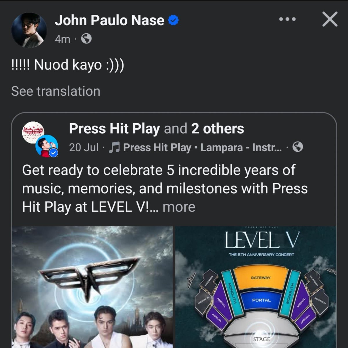 Sweetierrific25's tweet photo. Simpleng repost & caption pero speaks volumes 😭 kaya secure niyo na concert tickets niyo guys. My A'pear heart is so happy right now 💙🫶💛
🎟 Ticketing https://t.co/KfiM1cBaOT
@PressHitPlay @imszmc
#PRESS_HIT_PLAY #PHPLevelV #PHP5thAnniversary #PHPLevelVConcert #Pablo https://t.co/BuxGYLcrpA