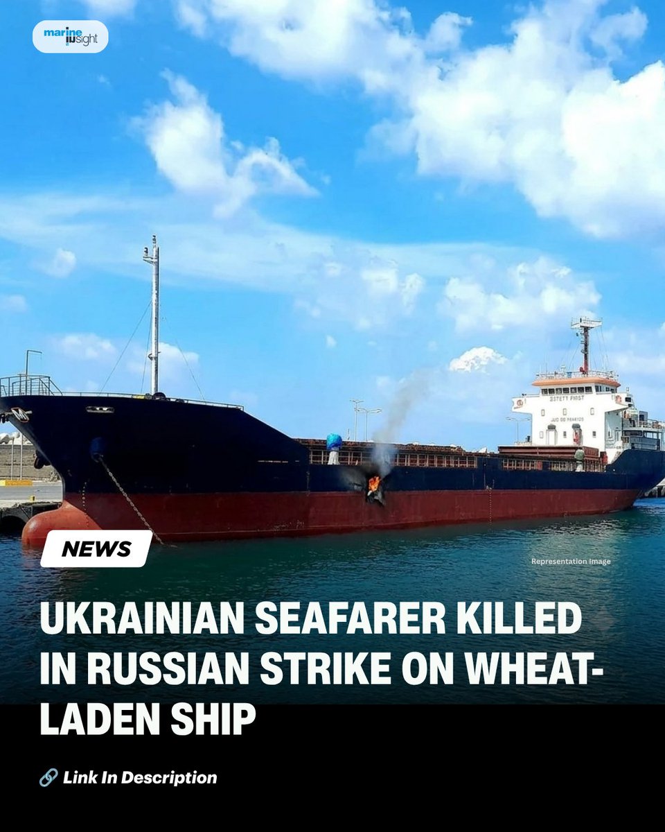 MarineInsight's tweet photo. Ukrainian Seafarer Dies After Russia Strikes Wheat-Laden Bulker In Black Sea
Read Full News Here 👉 https://t.co/sLQ7MsUwrE
#seafarer #shiplife #shipcrew #blacksea #news #marineinsight #Merchantnavy #Merchantmarine #MerchantnavyShips https://t.co/vgViujsU46