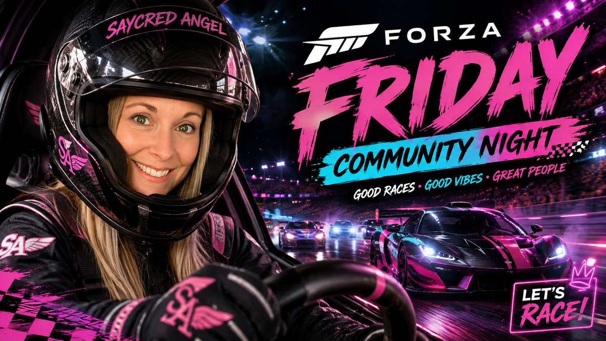 SaycredAngel's tweet photo. ❤️LIVE❤️
Forza Friday Community Night! Come race with us! 🏁🏎️
RAIDS/ 5 Gifted / $20 donos=Entry into giveaway!
💜https://t.co/poM2ZqKbGA
💚https://t.co/DHaxfLz7p2
#Forza6 #positivevibes #music #RumbleGaming #RumbleTakeover #TwitchStreamers https://t.co/0L2ghbKvW6