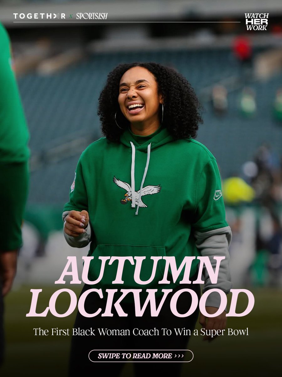 togethxr's tweet photo. Setting the standard for coaching in the @NFL β
Learn more about @autumnlockwood and her path to be a Super Bowl champion with the @Eagles π
Welcome to #WatchHerWork β a weekly series from @togethxr x @sportsish spotlighting the women working behind the scenes in sports. New spotlight every Friday β¨π
Check the thread for more β¬οΈ