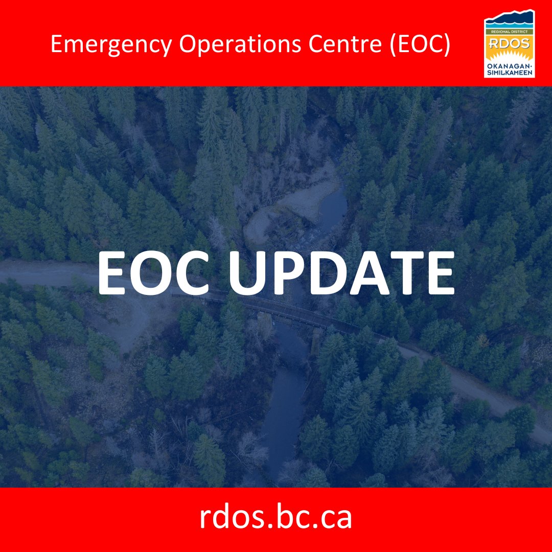 EmergMgtRDOS's tweet photo. EOC Update: wildfire northwest of Summerland, Friday, August 7, 2026, 5:50 pm

The RDOS EOC has activated due to a wildfire northwest of Summerland. Emergency crews are responding. Please avoid the area.

More info: https://t.co/IXtWUHpLWP https://t.co/t2JEVrvt8M
