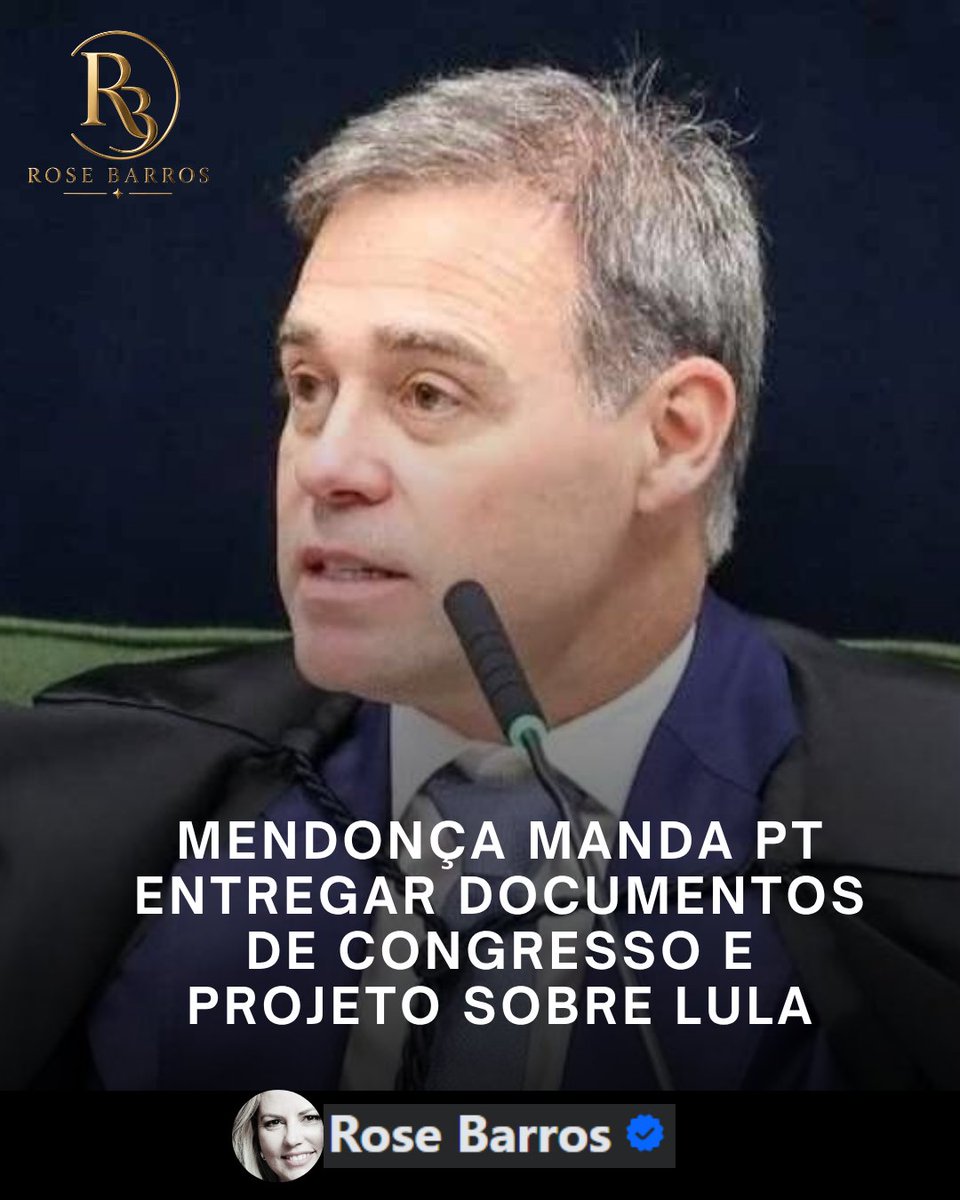 rosedbarros's tweet photo. O ministro André Mendonça, do Supremo Tribunal Federal (STF), determinou nesta sexta-feira, 7, que o Partido dos Trabalhadores (PT) apresente, no prazo de cinco dias, as gravações integrais do 8º Congresso Nacional da sigla e do evento de lançamento do projeto “Porta-Vozes de Lula”.

A decisão também exige a entrega de contratos, notas fiscais, comprovantes de pagamento e documentos contábeis relacionados à organização das atividades.

O pedido foi apresentado pelo Partido Liberal (PL), que acusa o PT de utilizar a estrutura partidária e recursos públicos para promover uma campanha coordenada de conteúdos ofensivos contra o senador Flávio Bolsonaro (PL-RJ), pré-candidato à Presidência.

A medida busca apurar um possível uso irregular do Fundo Partidário na criação de uma mobilização digital destinada a atingir a imagem do parlamentar.