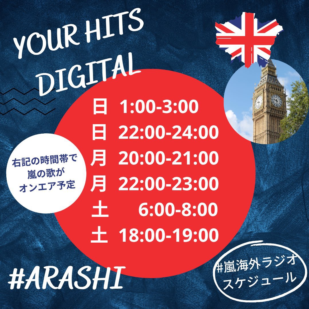 ma_greenleaf's tweet photo. #嵐ラジオスケジュール 
🇬🇧ウエストサセックスのラジオ局
#YourHitsDigital 様
@DerekBrien30301 

本日深夜8/9（日)1〜3時📻
「The Drivetime Home with Derek」

深夜ですが、アーカイブあります✨
嵐さん2曲がOA予定📣
DJ Derekいつもありがとうございます🍀

↓聴く時は🔗
https://t.co/c0SPaPLYjv https://t.co/sIeQJdMOgZ