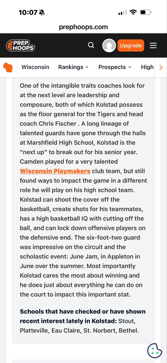 KolstadCamden's tweet photo. Appreciate the recognition and the shoutout @BrettPickartsWI! 

@WIPlaymakers @MarshfieldBoys https://t.co/ujTZqQDceS