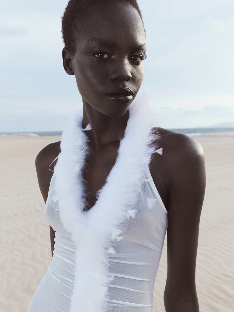 Fanciclub99's tweet photo. A continuous trail of feather trim flows from neckline to hem.

Featuring the Featherfall Halter Mesh Dress.

Beachwear ‘26 Campaign, available now at https://t.co/hsGCRVU8Iv https://t.co/OHpJigJYNN