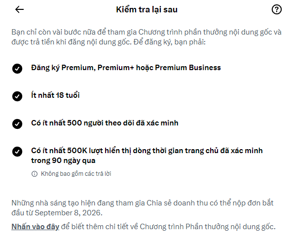 Seven_Nguyen666's tweet photo. X đổi luật chơi rồi anh em. 👀

Không còn phải cày 5 triệu view như trước, giờ mốc mới chỉ còn 500k view từ tài khoản tích xanh.

Nhưng X cũng đang siết mạnh nội dung reup, ưu tiên Original Content.

Theo mình thì nửa khó, nửa dễ: khó ở chỗ phải tự làm content có giá trị, nhưng dễ hơn rất nhiều nếu anh em build được tệp người xem riêng.

Anh em thấy mốc 500k này dễ hay khó?