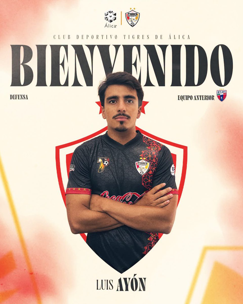 TigresAlicaFC's tweet photo. ¡De vuelta a casa! 🐯

Damos la bienvenida a Luis Ayón, defensa central nayarita que llega a sumar y trabajar en búsqueda de la excelencia. 

Después de su paso por Monterrey y Atlante, llega a Tigres de Álica con el único objetivo de ser campeones. 

¡Vamos con todo, Luis! ⚽️ https://t.co/NKEO2rzmNy