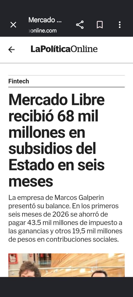 angel9084795647's tweet photo. Según Milei no hay más subsidios para la población .
Parece que los subsidios son para los amigos .Y encima no está radicado fiscalmente en la argentina . https://t.co/a3FP3aaoiB