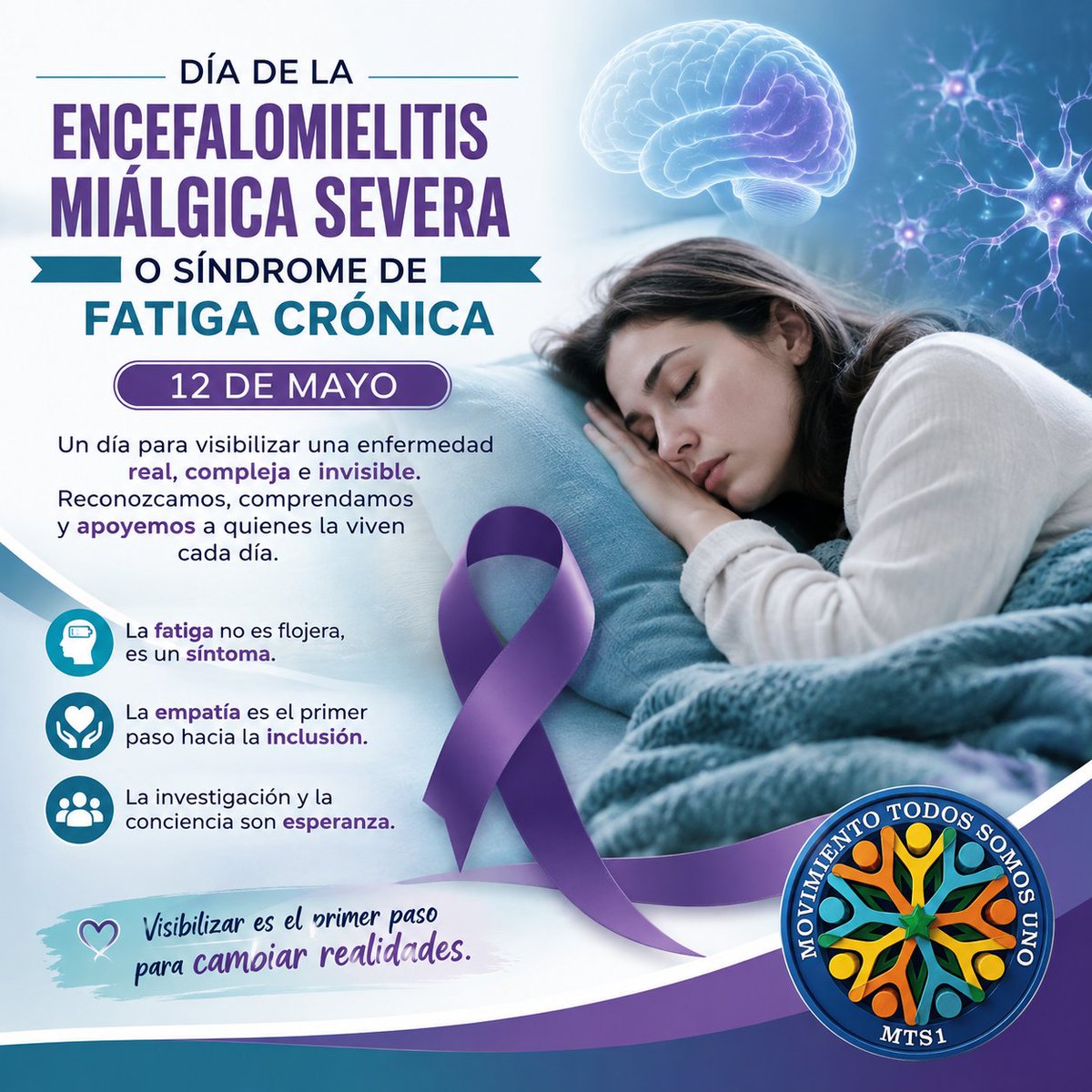 drfernandourena's tweet photo. 💙 Hoy conmemoramos el Día de la Encefalomielitis Miálgica/Síndrome de Fatiga Crónica (EM/SFC). Visibilizar esta enfermedad es promover comprensión, empatía y apoyo para quienes viven con ella. 🤝

#EM SFC #Salud #Concienciación #Empatía https://t.co/sE5q5e90NH