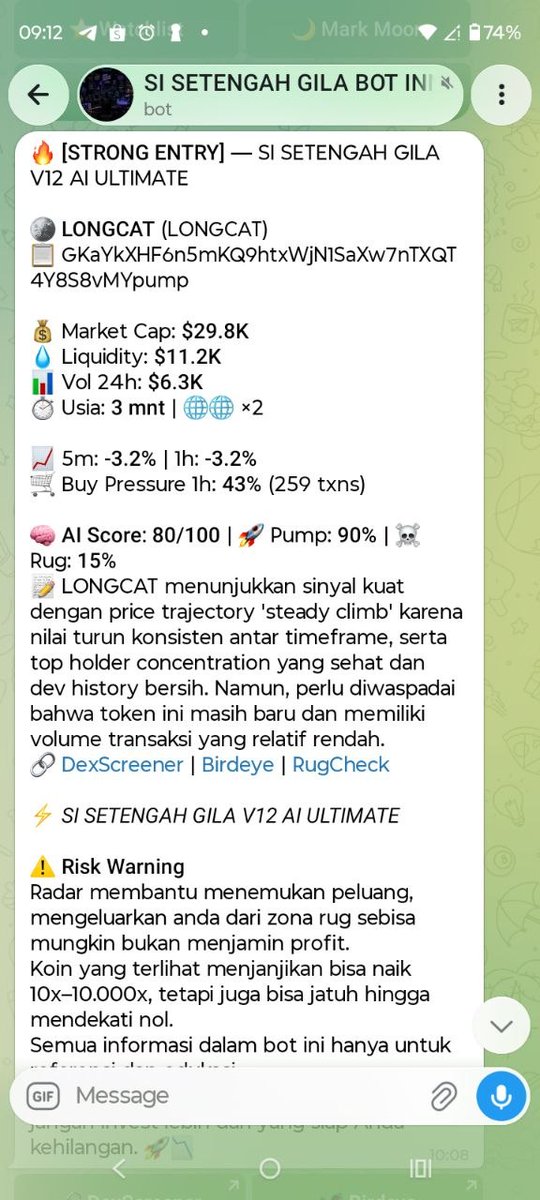 YoliTradingBot's tweet photo. 5.27x. ON solana:GKaYkXHF6n5mKQ9htxWjN1SaXw7nTXQT4Y8S8vMYpump 
29.8K → 157K

GKaYkXHF6n5mKQ9htxWjN1SaXw7nTXQT4Y8S8vMYpump

Simple trade, solid outcome.

#Memecoin #Crypto #Solana #tradingbot #bottrading #koinmicin https://t.co/LnVJMdQ4gc