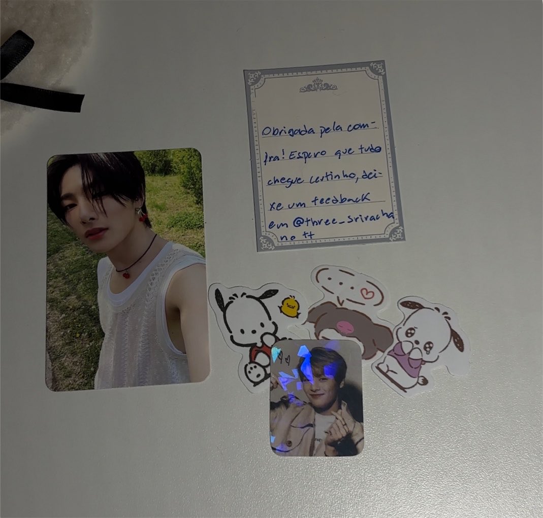 foxinyrets's tweet photo. feedback positivo para @three_sriracha que me vendeu esse jeongin!! chegou muito bem embaladinho e todo o processo de compra foi tranquilo e envio rapido 🫶🏻 muito obrigado ! https://t.co/OuQQritzOD