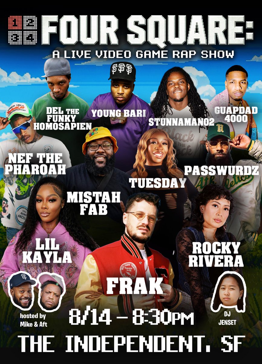 FrakThePerson's tweet photo. A week from today... The best lineup of any festival in the bay area this week🫨 https://t.co/BQasbej4qk