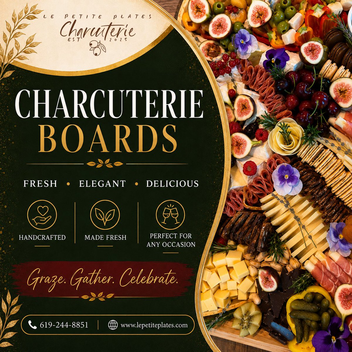 LePetitePlates's tweet photo. Fresh. Elegant. Delicious. Handcrafted charcuterie boards - Curated to Impress, Crafted to Delight.

Perfect for any occasion. 

Graze. Gather. Celebrate 

619-244-8851 https://t.co/MSw31g5k52

#CharcuterieBoards #CharcuterieBoardsSanDiego #FreshElegantDelicious #Gourmet https://t.co/NobafnpDt3