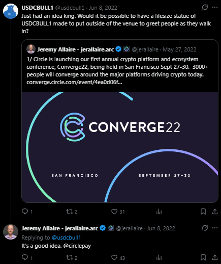 MGGABSC's tweet photo. Just saw this account named @usdcbull1 which is followed by the Circle CEO and Arc Developers.

Circle CEO even replied to him multiple times
- https://t.co/IAfm3Y0EkA
- https://t.co/D5BChNgMdP

0xd0ed06204b64ec0ca35334ece761f4d8459e9623

https://t.co/evjibFnrCE
#arc https://t.co/rT9CllFeGT