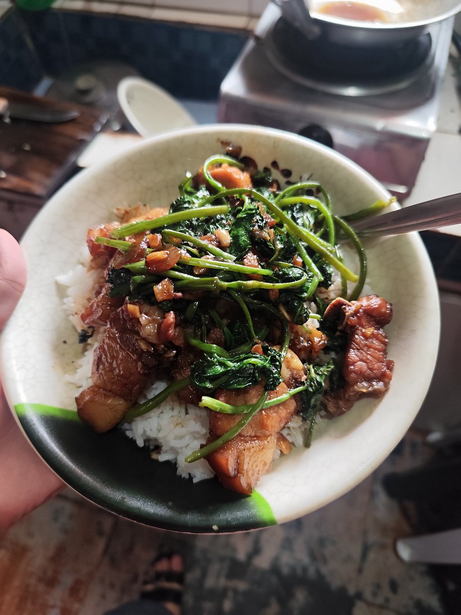 Itisme_Dave's tweet photo. Writing isn't enough. I also love cooking! ❤️

I made Chinese style braised pork with kangkong for lunch!

#cooking #FoodLovers #FoodieLife https://t.co/SYfGy1Lp8X