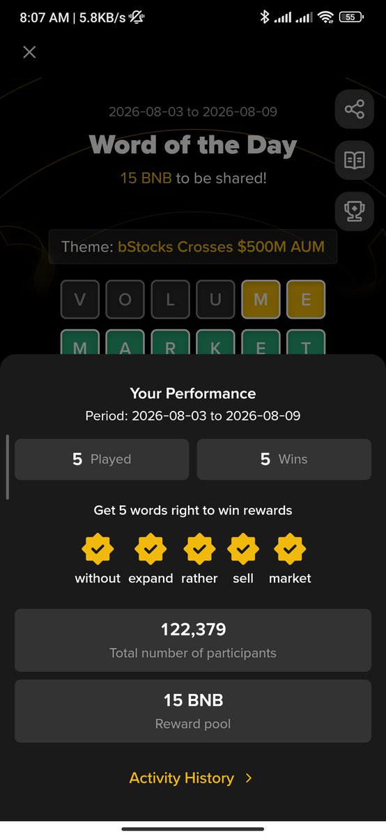 earnwithme144's tweet photo. Word of the day completed
Theme:bstocks crosses $500M AUM
#binance #BinanceBNBButton #BinanceSquare #BinanceAfrica https://t.co/HANuSWnNGO