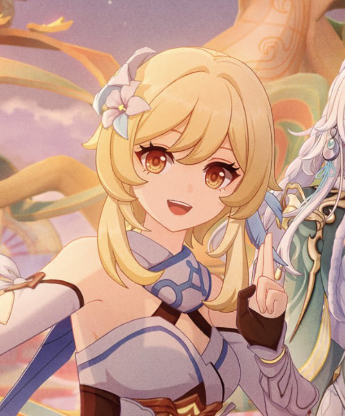 scarasarus's tweet photo. i love how #lumine gets 1000 times prettier in cutscenes 🤭 like who wouldn’t fall for her https://t.co/wWvfGbhYAK