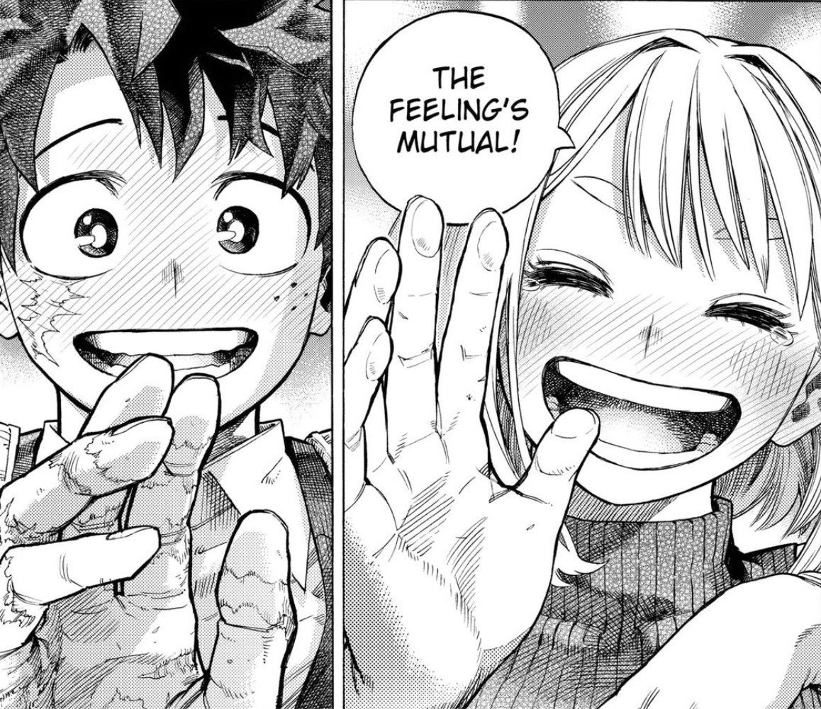 JaslovesMHA's tweet photo. It will never not be funny and cute how this are 2 grown ass adults fully blushing and stuttering just by being close to each other lol 💚🩷 #Izuocha https://t.co/BTkVI1EVAg