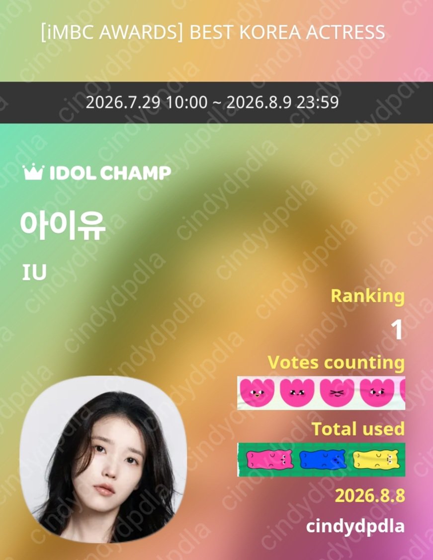 cindydpdla's tweet photo. 8/08 let's keep voting on our ALIENS bday♡♡♡
#UAENA_VOTE #AAAawards #imbcawards
#my1pick #idolchamp #celebchamp
#IU #아이유 https://t.co/xH50nn8VhT