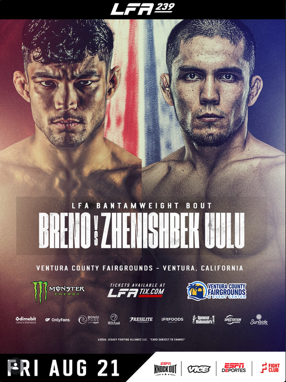 MMA__Matchmaker's tweet photo. Another change to #LFA239...
๐จ๐ฑEduardo Torres (19-3) is OUT
๐ฐ๐ฌBektur Zhenishbek Uulu (5-0) is IN !
He'll face ๐ง๐ทMarcos Breno (15-4) on August 21st.
#LFA #MMA https://t.co/DFqbbqYh40