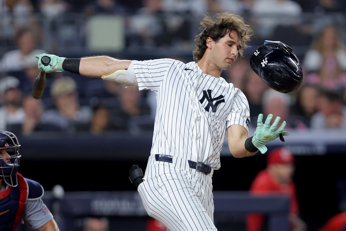 YankeeReport_'s tweet photo. Spencer Jones going through a major slump was pretty obvious. He’s a rookie and needs time to adjust to major league pitching.

Patience is key with this kid. https://t.co/BJIJSpxZDr