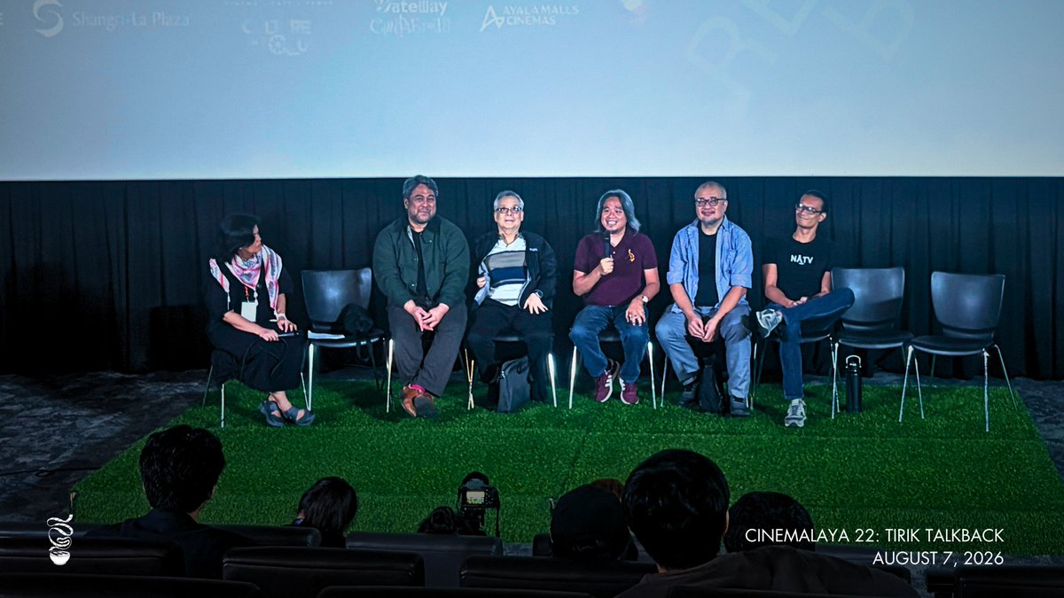 sinegangdotph's tweet photo. WHAT’S COOKING: A talkback session of the 22nd Cinemalaya Independent Film Festival film entry ‘Tirik’ was held last August 7 at Cinema 3, Red Carpet Cinemas, Shangri-la Plaza. Present during the talkback session was May-i Guia Padilla, Charlson Ong, Floyd Tena, and Glenn Sevilla Mas.

📷 Christ Dustly Go Tan, https://t.co/KBHfs035fR

#TirikToSetUpright #Cinemalaya2026