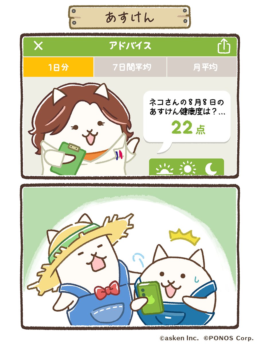 nyankomura_jp's tweet photo. 「健康になりたい💪」お悩みをお手伝い🌟
あすけんの未来さんにアドバイスをもらいました📝
#世界猫の日 #あすけん #にゃんこ村のお手伝い #にゃんこ村 https://t.co/dg5XtcLqoK