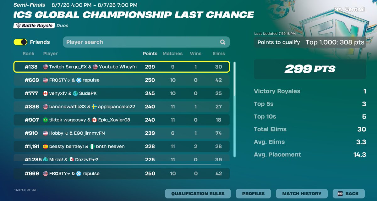 kademan480's tweet photo. Qualed semi LCG going my drop for round 2. mimicfvr coaching time to be great🏆🏆🏆 https://t.co/XXZdahb9s8